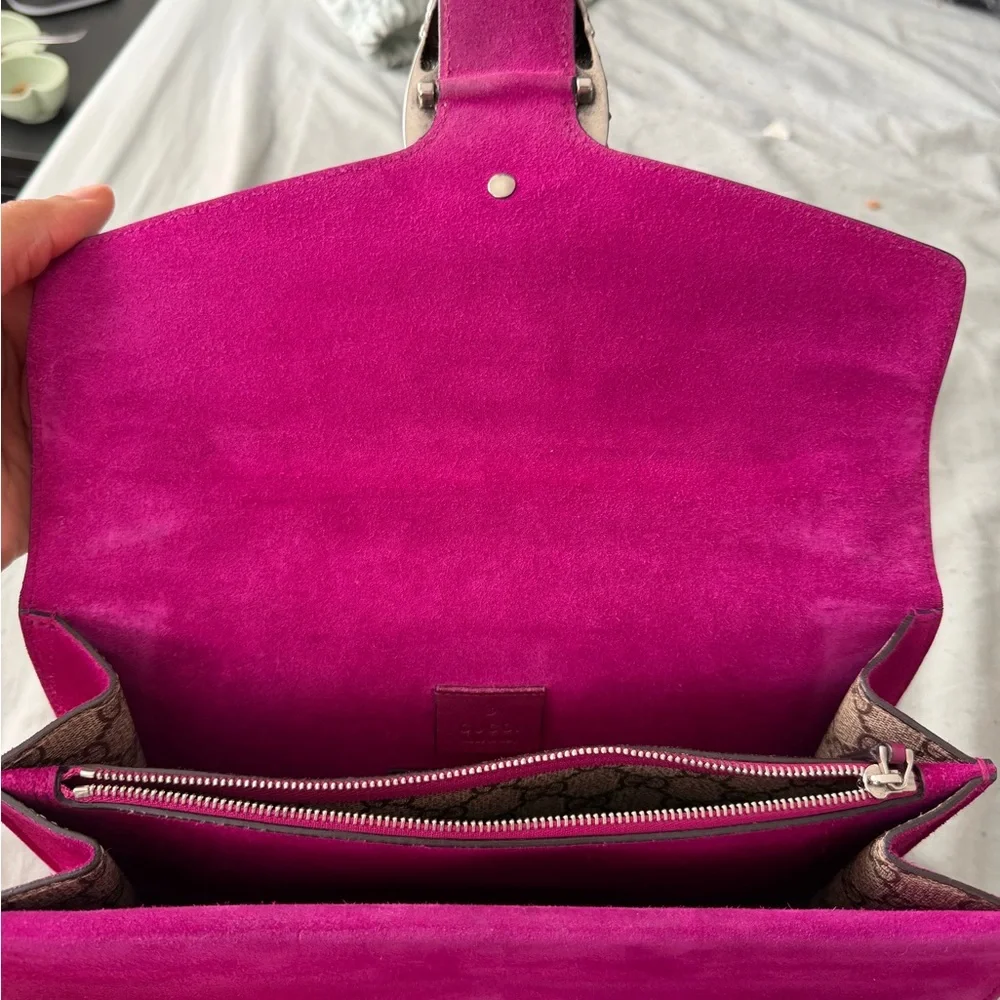 Gucci Magenta Dionysus with crystals GG Shoulder Bag - Picture 2 of 16
